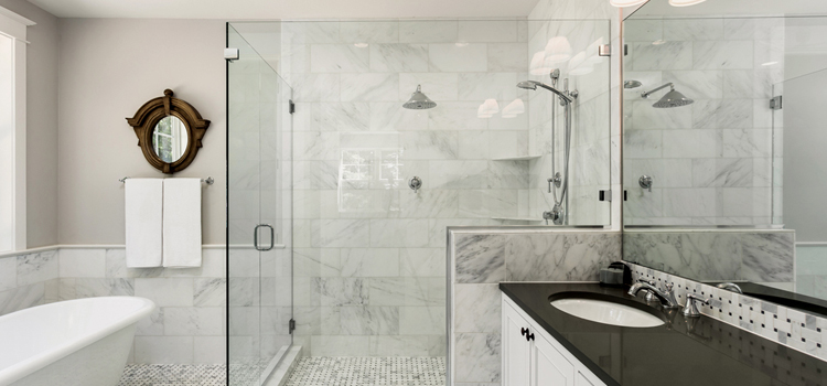 bathroom shower door installation in Wilton