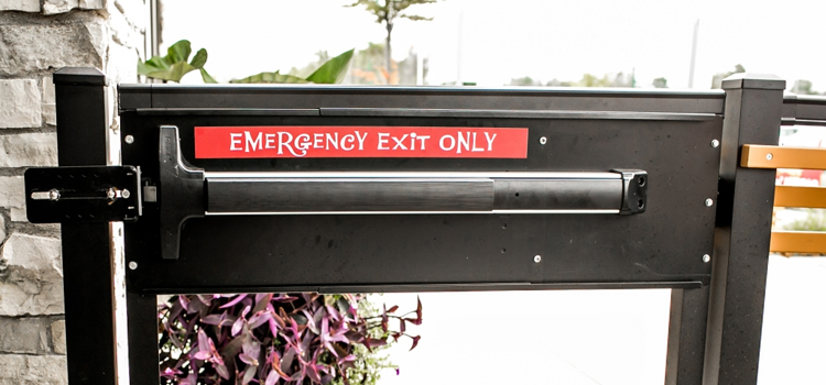 emergency push bar installation in Wilton